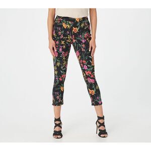 Truth + Style Women's Pants Sz 6 Printed Uptown Pull-On Crop Black